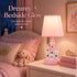 Ecliptix 14 Inch Bulb Kids Table Lamp, Adorable Castle Style Kids Desk Lamp, Pink Bedside Lamp Ideal for Girls Bedroom