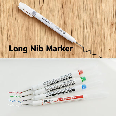 Zhhanhanw 10 20MM Pcs Long Head Deep Hole Marker Pens,Multi channel long pointed deep hole marking pen,Waterproof fast