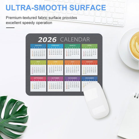 Akcdone 2026 Mouse Pad Calendar,Computer Mouse Pads Calendars Non-Slip Rubber Desk Mat Mousepad Gaming Office Keyboard