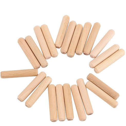 1000 Pieces 5/16" x 1 1/2" Fluted Wooden Dowel Pins, Hardwood Tapered Pins for Woodworking DIY Projects