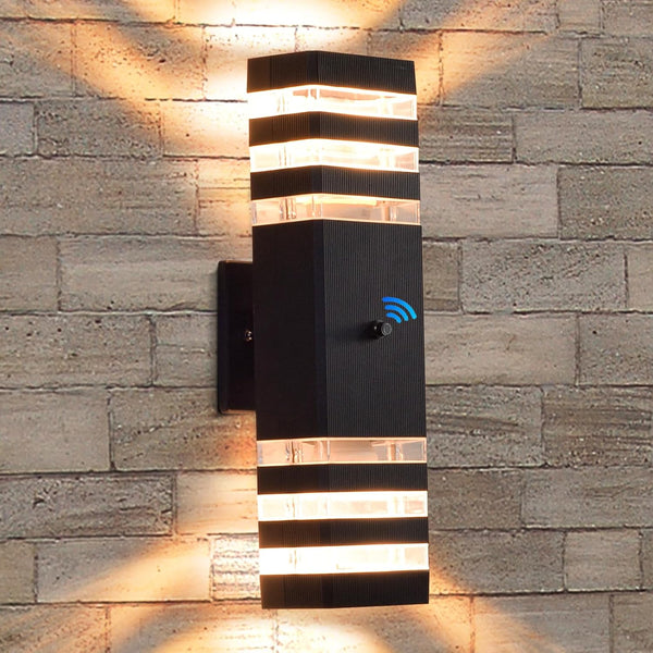 futxnziey 1 Pack Dusk to Dawn Outdoor Wall Lights, Modern Black Exterior Wall