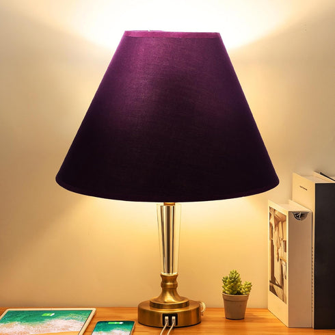 Purple Fabric Lamp Shade Cover for Table and Bedside Lamps Simple Elegant Cloth Replacement for Floor and Desk Lighting