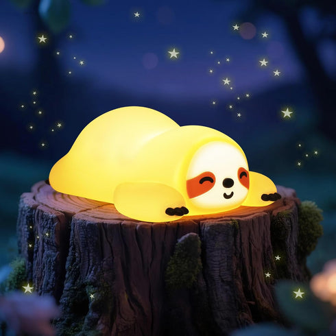 CoolGift Mart Sloth Gifts, Cute Animal Silicone Night Light with USB Rechargeable, Touch Control & Timer, Suitable