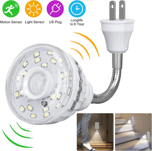 Smartlight,360 5W 1 Plug in Motion Sensor Night Light Indoor, PIR Infrared Motion-Activated LED Night Light for AC