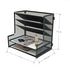 SETTFRFE Office Supplies Desk Organizer, Metal Desktop File Holder with 5-Tier Paper Tray, Black for Efficient Storage
