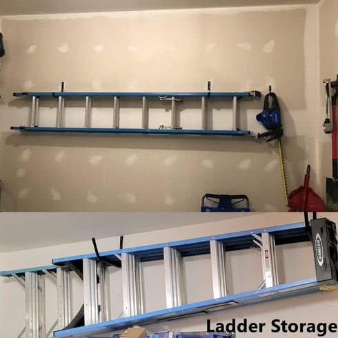 Heavdace 12" 8 Pack Garage Storage Ladder Hooks with Jumbo Arm, Heavy Duty Wall Mounted Storage Hanger Utility