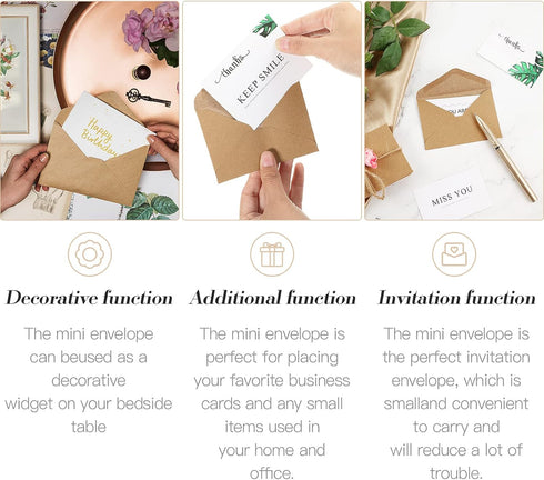 Gift Cards Envelopes Mini Brown Kraft for Small Gift Cards, Invitations, Business Notes (800 Pieces)