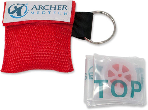 CPR Mask for Pocket or Key Chain - Emergency Face Shield with One-Way Valve Breathing Barrier, Archer MedTech