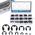 Glarks 300-Pieces Black Alloy Steel E-Clip External Retaining Ring Washer Assortment Set