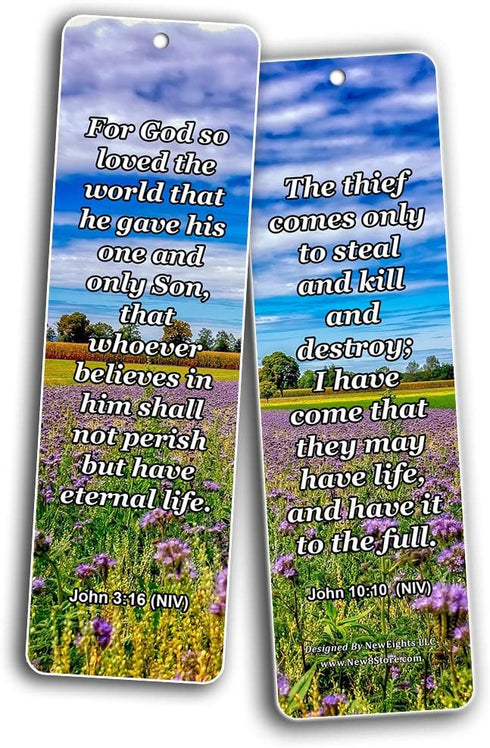 NewEights Life Bible Verses Bookmarks NIV (30 Pack) - Daily Motivational Reminder About God’s Grace