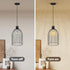 E26 Bulb), Black Decorative Birdcage Industrial Chandelier Modern Metal Cage Pendant Light Fixture, Base (No Assembly