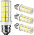 LED Corn Light Bulb, 200W Equivalent, 2500 Lumen, 5000K Cool Daylight White, 20W E26/E27 Base, Pack of 4
