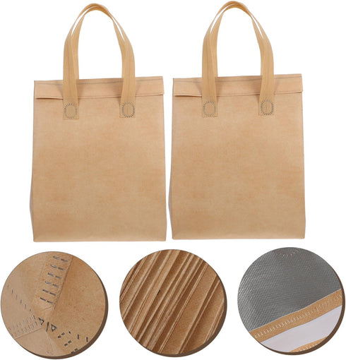 50pcs Insulated Lunch Bags for Women Insulated Drink Carriers Pouches for Milk Tea Beverages Sturdy Handle Reusable