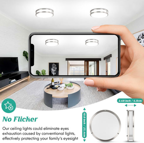 10 Inch 30W 4000LM Dimmable, 2700K-6500K 2-Pack Brightever LED Ceiling Light Fixture, Modern Flush Mount Ceiling Lamps
