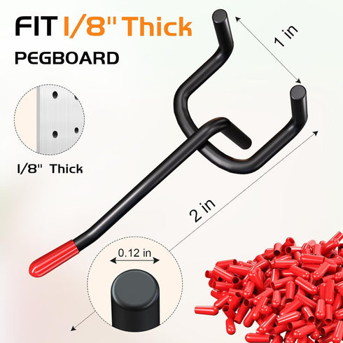 2in 50Pcs Pegboard Hooks for Hanging - Peg Board Organizer Accessories for New Metal Peg Board Storage Tool