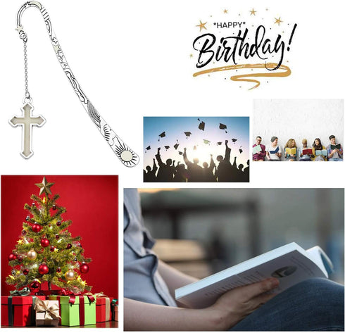 Gzrlyf Cross Bookmark, Glow in The Dark Book Markers for Book Lovers, Christian Gifts (Luminous Bookmark)