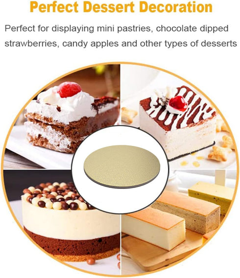 4 Pack Cake Boards, Golden Round Cake Circles, 10 Inch Cake Base Cardboard for Baking Cake, Gold