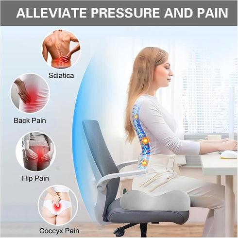 GENTERUN Fit for Thick Memory Foam Seat Cushion for Office Chair - Ergonomic Back Support for Pain Relief(Pink)