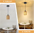 Rattan Chandelier Pendant Lights Kitchen Island,Farmhouse Boho Chandeliers Adjustable Height Hanging lamp for Dining