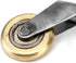 QWORK Brass Seam Roller with Wood Handle, Roofing and Vinyl Flooring Detail Roller