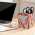 Meaudiwes Leather Pen Holder Stand Square Pencil Cup Desktop Stationery Organizer Food Bacon
