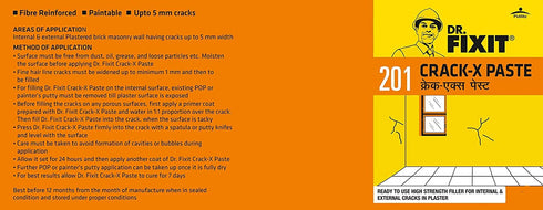 201 Crack X Paste-1Kg, Ready to Use Crack Filler for Internal & External Surface Cracks, Flexible Putty.