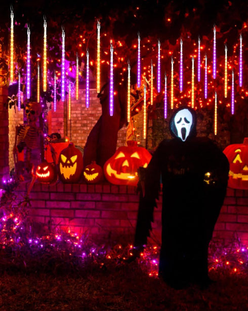 20 480 Flacchi Halloween Lights Outdoor Tubes LED Raindrop Meteor Shower Icicle Lights with Timer Function Cascading