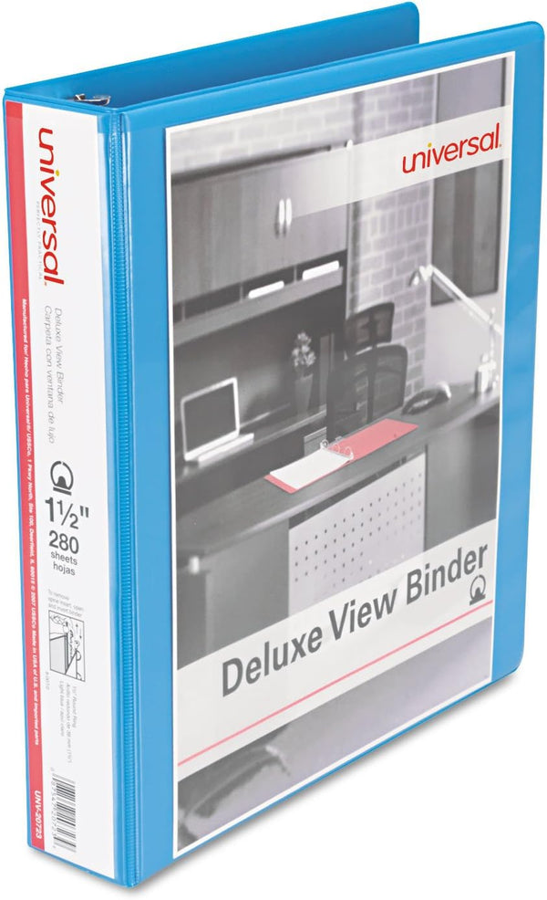 Universal UNV20723 11 in. x 8.5 in. 1.5 in. Capacity 3 Rings Slant D-Ring View Binder - Light Blue