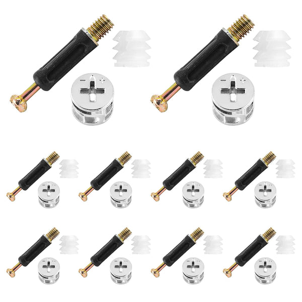 10 Set 40mm Cam Lock Screws, 3 in 1 Cam Lock Fasteners, Cam Fitting with Dowel and Nut for Cabinet Drawer