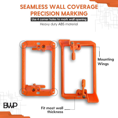 2 Pack Low Voltage Mounting Brackets 1 Gang - Cable Wall Plate Bracket for Old Work, HDMI, Coaxial, Speaker Wire