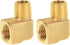 SUNGATOR 1/4 Inch Brass Elbow Fittings, 90 Degree Male × Female Barstock Street Pipe Connectors for Air Compressor (2