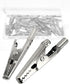 25 Pcs 2 Inches Metal Alligator Clip Spring Clamps, Silver Tone Nickel Plated for Laboratory Electric Testing Work