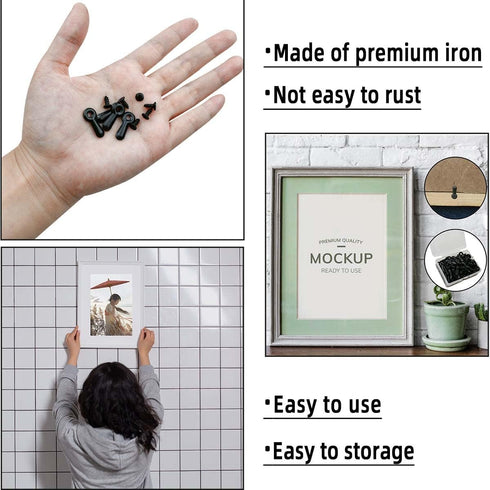 160 Pieces Metal Picture Frames Turn Button Fasteners with Screws for Photos and Crafts