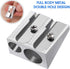 OFiSEXPT 4pcs Metal Pencil Sharpeners, Manual Double Hole Pencil Sharpener for Colored Graphite Pencils, Crayon