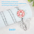 SAM & LORI Strong Pretty Lanyard Necklace for Women, Stainless Steel Diffuser Metal Chain with Badge Clip, Pink Daisy