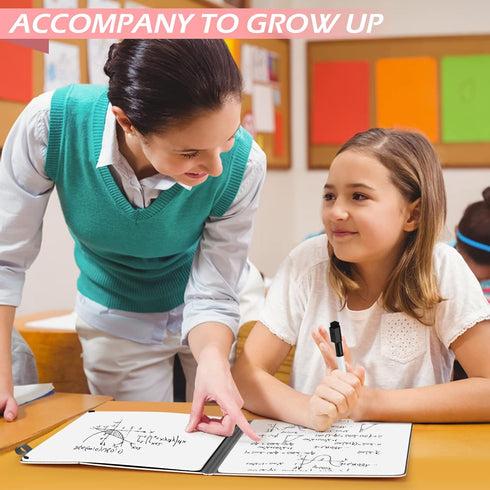 Mini Whiteboard 12"x9" Dry Erase Small White Board, Portable Foldable Desk Holder for Office, Home, Travel, School