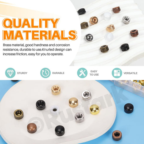 Rustark 70Pcs 7 M5 Colors Cap Nut Assortment Kit Ceiling Lamp Screw Nut Lamp Shade Screw Caps Lamp Knob Nuts Ceiling