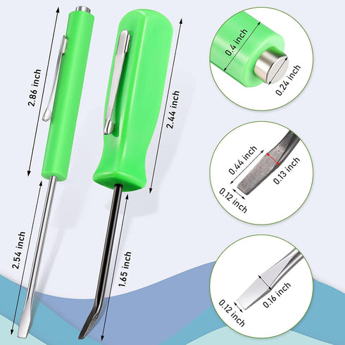 Zhehao 8 Pieces Pocket Magnetic Screwdriver Mini Slotted Head Magnetic Screwdriver with Pry Bar Set Pocket Clips for Home Office Car Gadgets Repair Tools Mechanics Electricians Technicians, Green by Zhehao