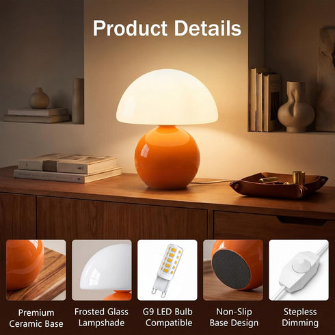 Dawnwake Mushroom Lamp Table Lamp for Bedroom,Desk Bedside Small Lamps for Living Room Night Stands,Mushroom Decor Cute
