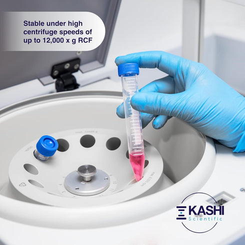 Conical Centrifuge Tubes 15mL, 50 Pack Plastic Test Tube with Screw Caps, Sterile Test Tubes with Lids