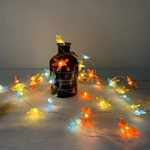 40 LED Dragonfly Decorative String Lights Battery Operated 8 Modes with Remote