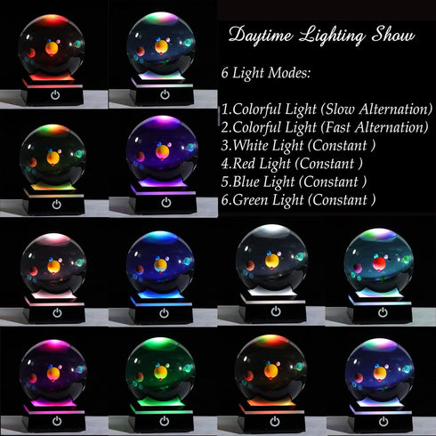 3d 80mm 3.15inch Solar System Model Crystal Ball - Outer Space Astronomy Gifts Room Decor Crystal Sphere Unique Gifts