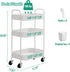 Ytmshisan 3-Tier Metal Rolling Cart with Wheels, Storage Utility Organizer Cart for Kitchen, Bathroom, Office, Baby