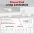 AIRIC 100 Pcs Closed End Crimp Connectors 22-16 AWG Wire Splice Caps Electrical Connector Terminals
