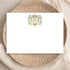 Designing Moments Monogrammed 25-16 Custom Mardi Crest Monogram Flat Cards, Watercolor Mardi Gras Green and Purple