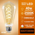 Decoaui ST64 E26 Bulbs, Dimmable, 4W(40W 300 2500K 25000 1-Pack LED Vintage Edison Light Light Amber Glass, Equivalent)