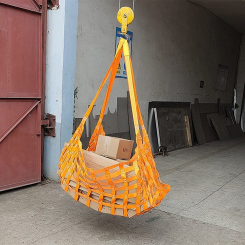 Safety Lifting Net Straps, Flat Nylon Sling for Hoisting Heavy Objects, 1.5x1.5m