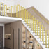 PAUANI 40-100cm 40 M/U-Shaped Iron Stair Handrail Railing - Gold Retro Non-Slip Hand Rails, Outdoor Garden Loft