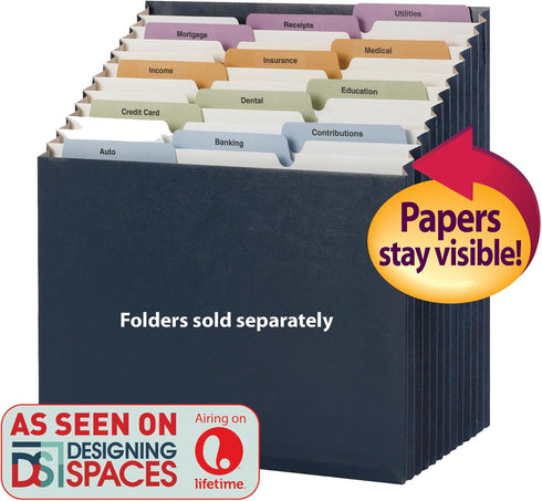 Smead Stadium File, 12 Pockets, Alphabetic/Monthly/Daily, Letter Size, Navy Blue (70211)