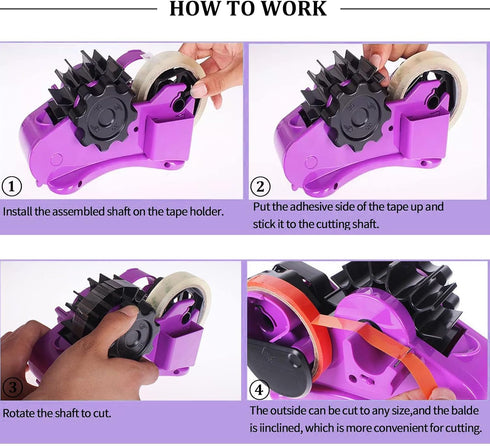 Purple Heat Tape Dispenser for Sublimation - Multiple Roll Cut Heat Tape Dispenser with 1" & 3" Core